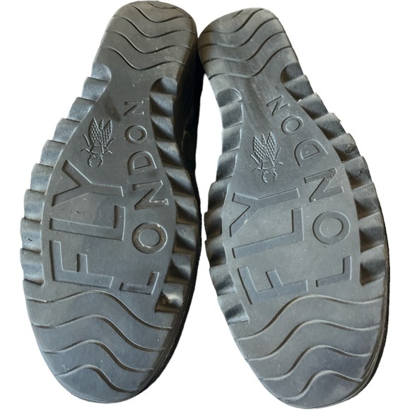 FLY LONDON Yama Wrap Heel Tie Black Suede Wedge Boots Booties 38 US 7.5 - 8 - Picture 7 of 11